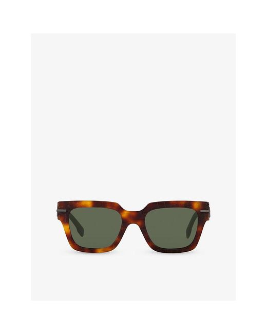 Fendi Yellow Fe40078i Irregular-frame Tortoiseshell Acetate Sunglasses
