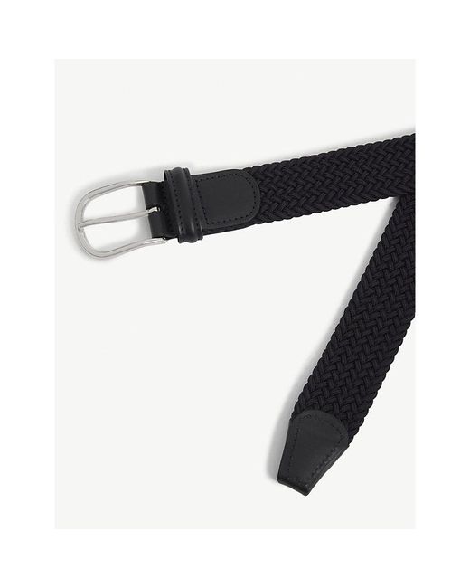 Andersons Black Elasticated Woven Belt for men