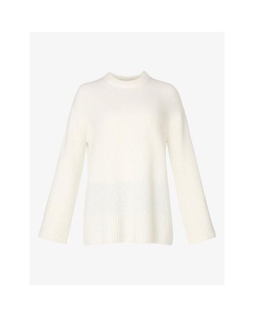 Sweaty Betty White Alpine Crew Neck Wool-Blend Jumper