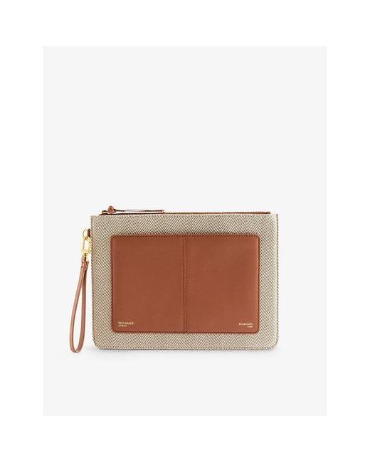 Ted Baker Brown Nishsay Logo-print Canvas Pouch