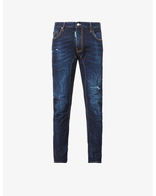 DSquared² Blue Tidy Biker Straight-leg Mid-rise Stretch-denim Jeans for men