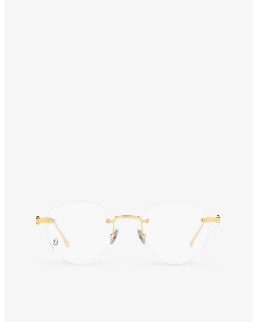 Cartier Natural Ct0342o Oval-frame Metal Glasses for men