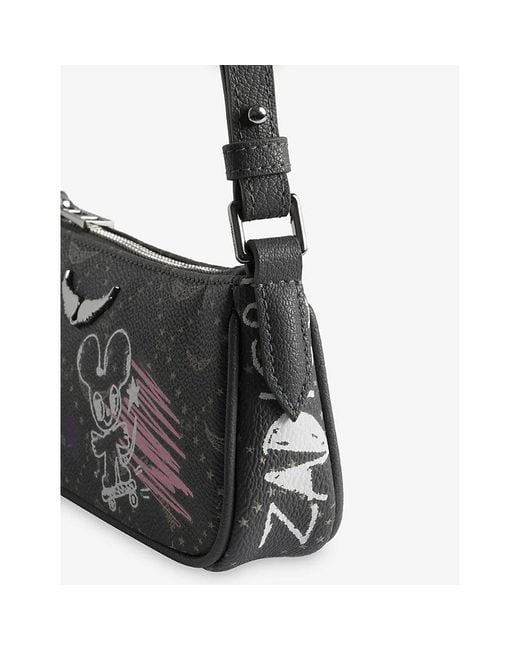 Zadig & Voltaire Black Z Pocket Mono Coated-Canvas Clutch
