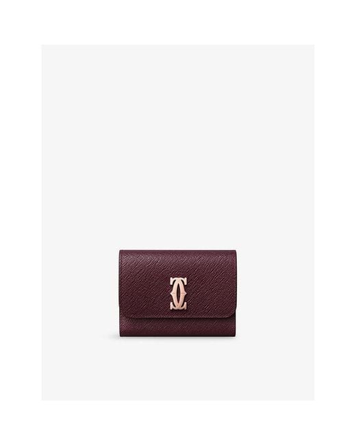 Cartier Purple C De Mini Leather Wallet