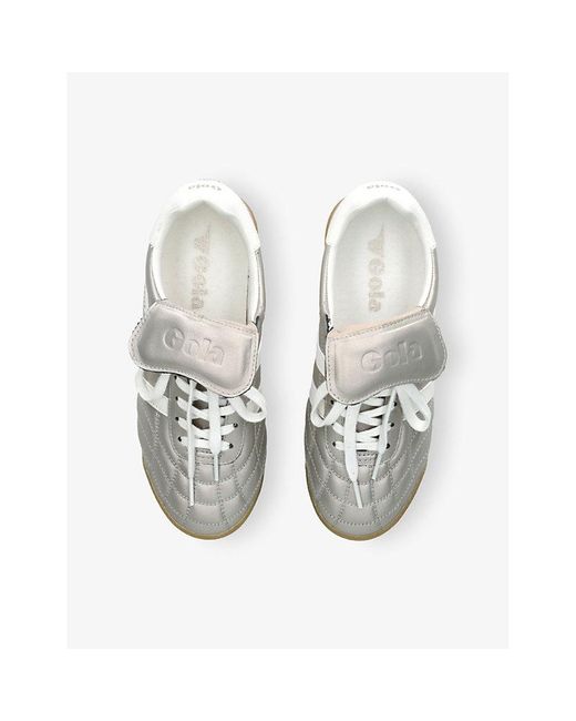 Gola White Stadium Leather Low-Top Trainers
