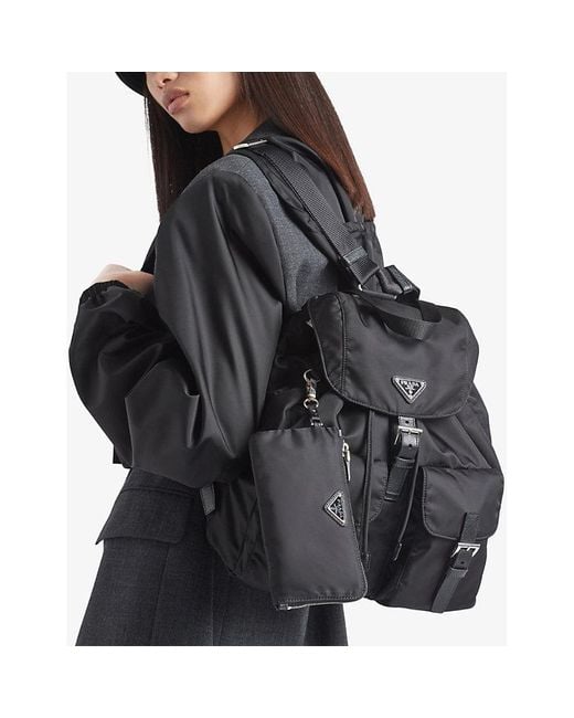 Prada Black Re-nylon Drawstring Recycled-nylon Backpack
