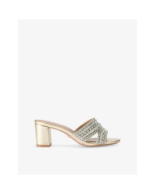 Carvela Kurt Geiger White Pageant Faux-Leather Heeled Mules