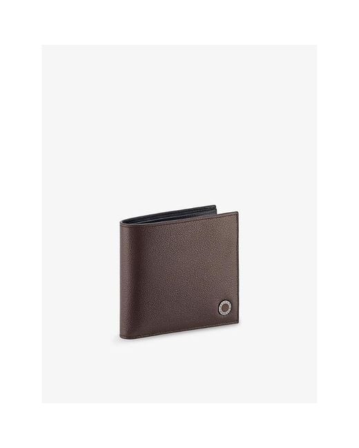 BVLGARI Brown Leather Compact Wallet
