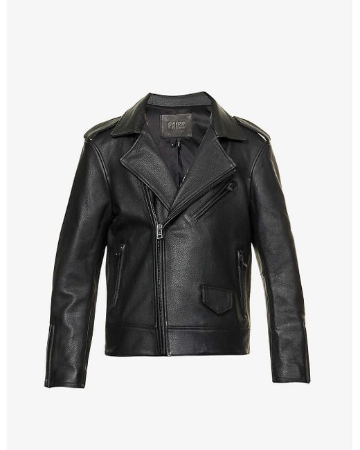 PAIGE Icon Grained Leather Jacket in Black for Men Lyst