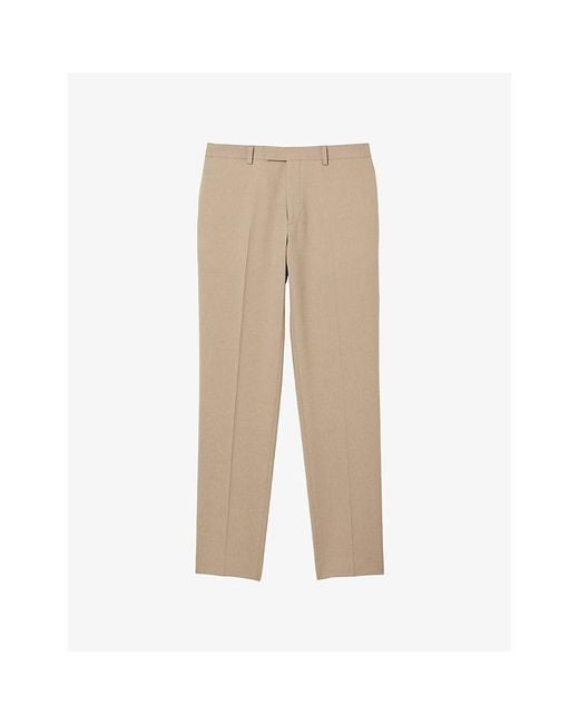 Sandro Natural Berkeley Slim-Fit Tapered Wool Trousers for men