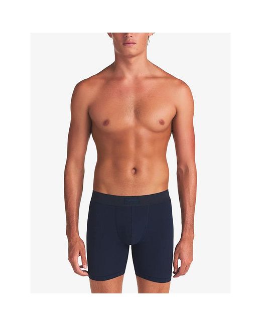 Skims Blue Logo-Waistband Pack Of Three 5-Inch Jersey Boxer Briefs for men