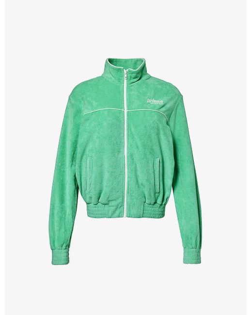 Sporty & Rich Green X Prince Brand-patch Terry-towelling Cotton-jersey Jacket X