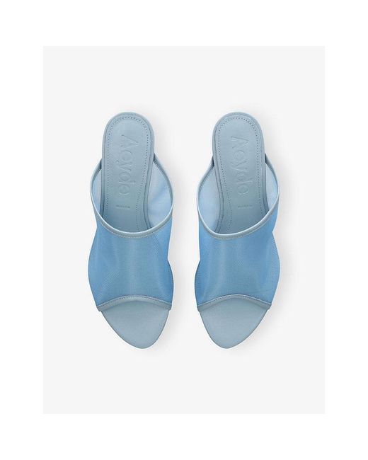 Aeyde Blue Suzanne Mesh Wedge Sandals