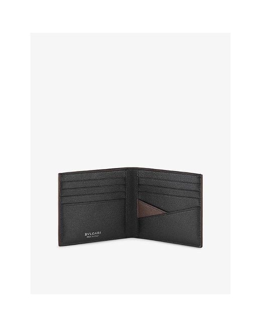 BVLGARI Brown Hipster Leather Compact Wallet