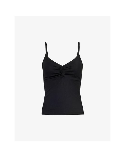ADANOLA Black Ultimate Ruched Stretch-recycled Polyamide Top X