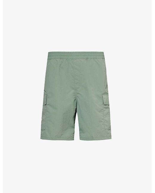 Carhartt Green Evers Brand-patch Woven Cargo Shorts for men
