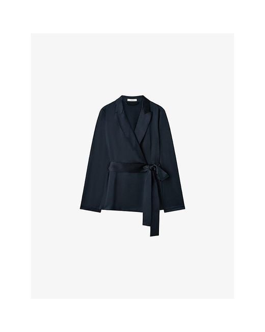 Joseph Blue Archer Silk-Satin Jacket