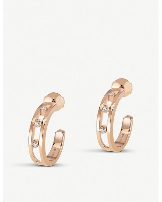 Messika Pink Move 18ct Rose-gold And Diamond Hoop Earrings