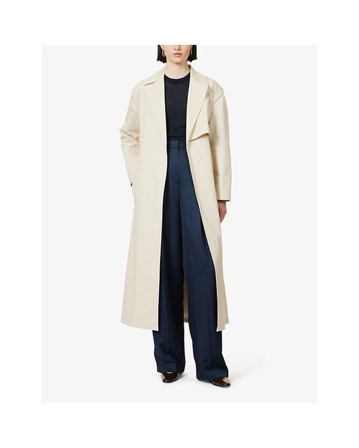 Theory White Notch-lapel Relaxed-fit Stretch-cotton Trench Coat