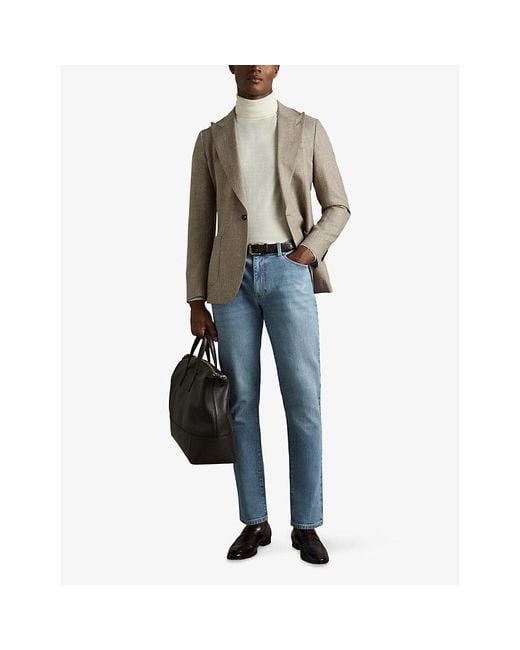Reiss Blue Picton Slim-Fit Tapered-Leg Stretch-Denim Jeans for men