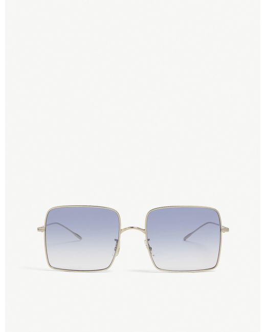 Oliver Peoples Ov1236 Rassine Square frame Sunglasses in Metallic