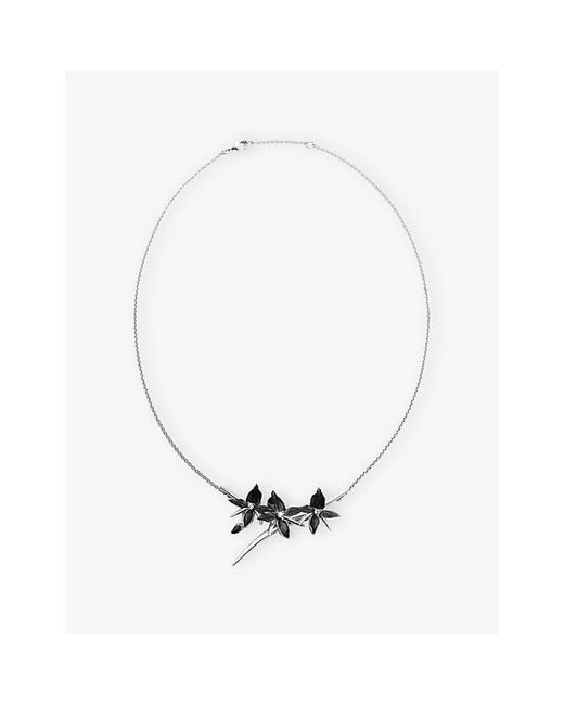 Shaun Leane White Orchid Sterling- And 0.16Ct Diamond Flower Necklace