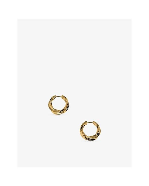 Astrid & Miyu Metallic Cosmic Twist Large 14Ct- Plated Brass Hoops