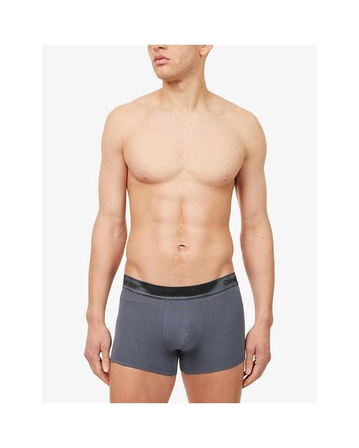Calvin Klein White Icon Pack Of Three Stretch-Cotton Trunks for men