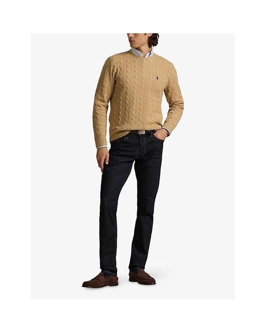 Polo Ralph Lauren Natural Crewneck Cable-Knit Wool And Cashmere Jumper for men