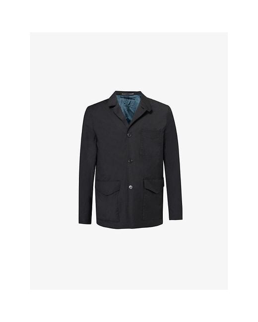 Paul Smith Blue Pocket-Front Collared Wool Jacket for men