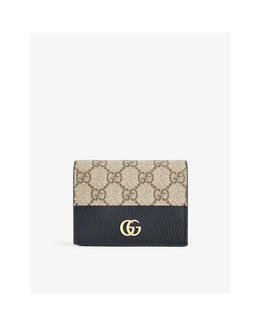 + NET SUSTAIN GG Marmont Petite textured-leather and printed coated-canvas  wallet