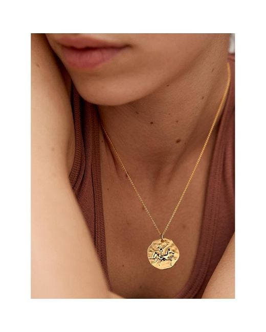 Monica Vinader Metallic Sagittarius Zodiac 18Ct Vermeil Pendant Necklace
