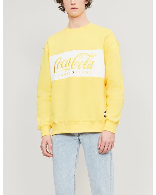 Tommy Hilfiger Tommy X Coca Cola Logo-print Cotton-blend Sweatshirt in  Yellow for Men | Lyst
