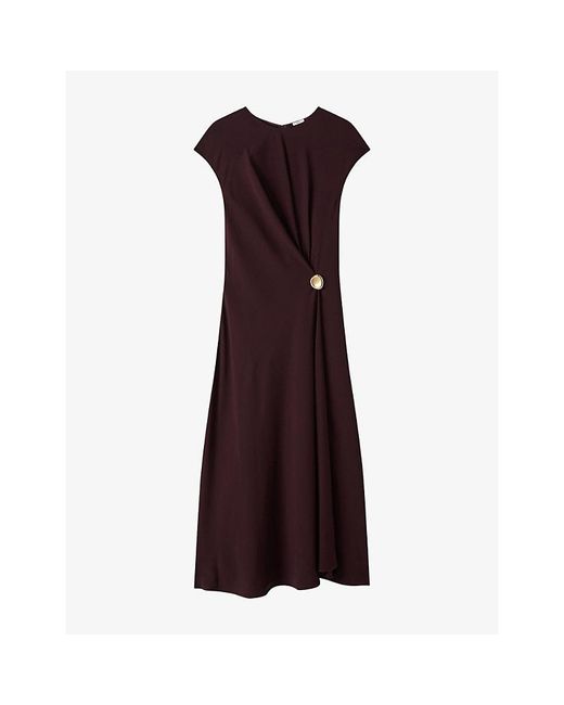 Joseph Purple Taipan Draped-Waist Crepe Maxi Dress