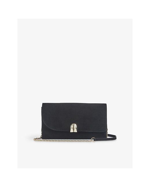 L.K.Bennett Black Aria Suede Clutch Bag