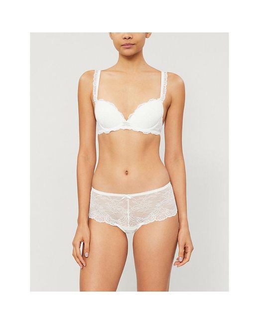 Aubade White Danse Des Sens Moulded Stretch-Lace And Mesh Bra