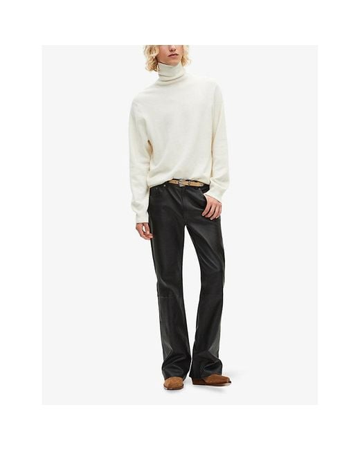 The Kooples White Turtleneck Relaxed-Fit Stretch Cashmere-Blend Jumper for men