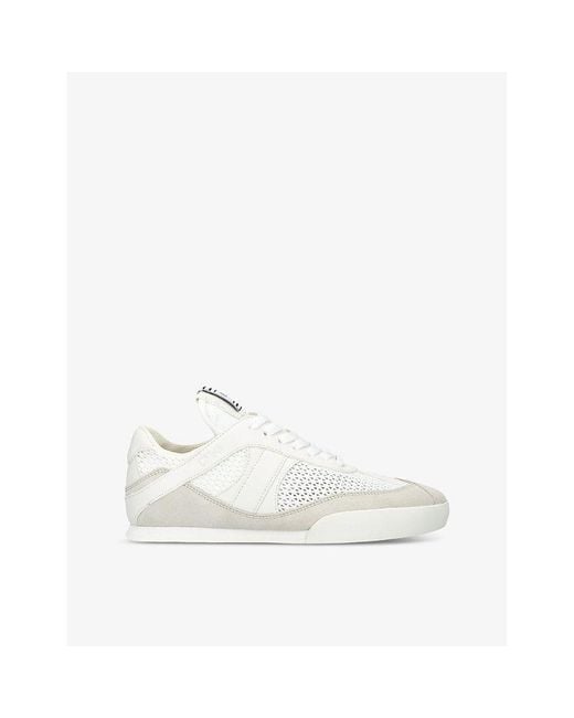 Chloé White Kick Brand-Patch Low-Top Suede Trainers