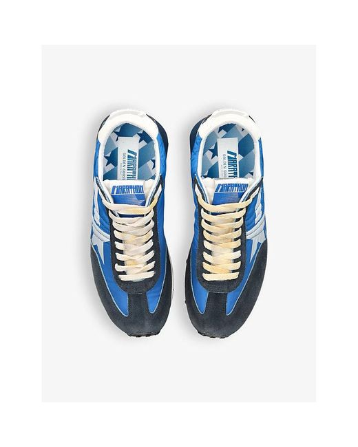 Golden Goose Deluxe Brand Blue Marathon Runner Suede And Mesh Low-Top Trainers for men