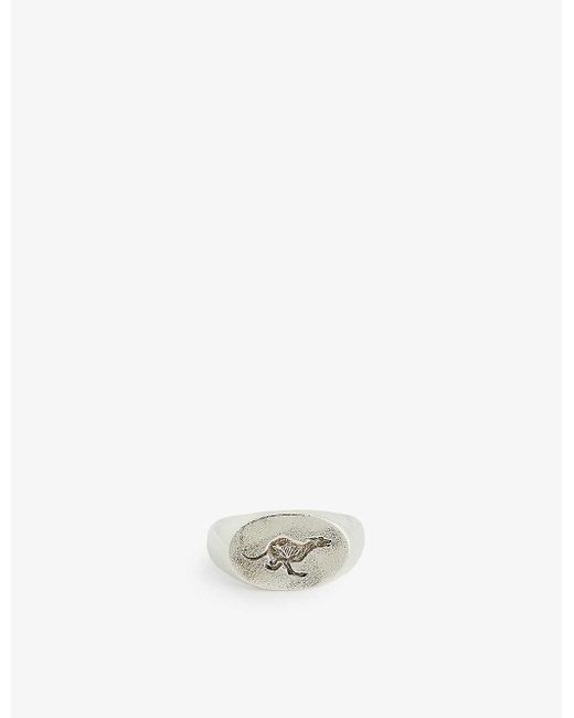 Frederick Grove White Greyhound Sterling- Signet Ring for men