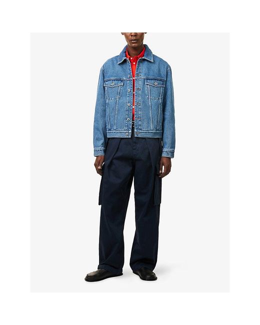 Loewe Blue Anagram Embroidered Denim Jacket for men