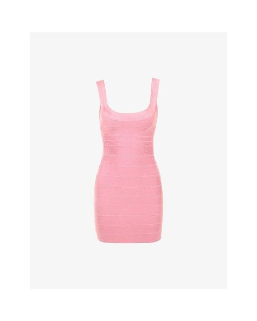 House Of Cb The Supermodel Halter-Neck Bandage Stretch-Woven Mini Dress Xs (A-C Cup) in Pink | Lyst House Of Cb The Supermodel Halter-Neck Bandage Stretch-Woven Mini Dress Xs (A-C Cup) in Pink | Lyst