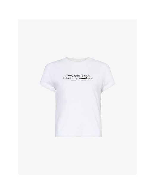 Off-White c/o Virgil Abloh White Text-print Short-sleeve Cotton-jersey T-shirt X