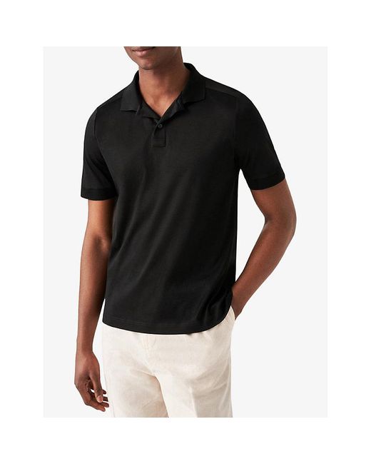 Eton Filo Di Scozia Short-sleeve Relaxed-fit Cotton Polo Shirt in Black for  Men | Lyst UK