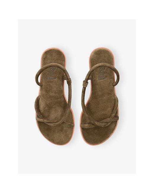 Ancient Greek Sandals Green Bomba Suede Sandals