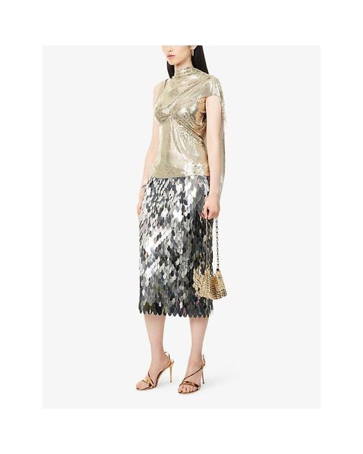 Rabanne Multicolor Sequin Midi Skirt