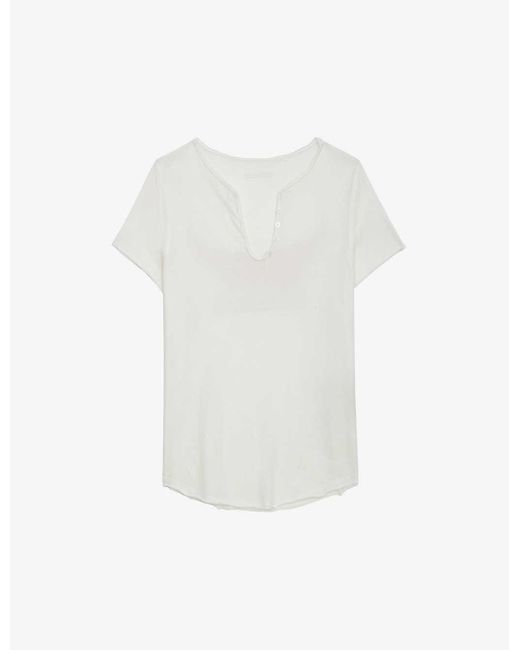 Zadig & Voltaire White Tunisien Graphic-print Short-sleeve Cotton T-shirt