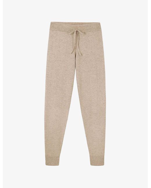 The White Company Cuffed Knitted jogging Bottoms X in Natural