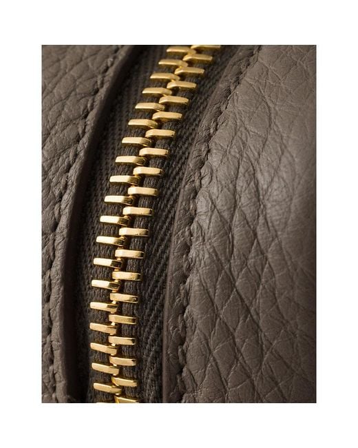 Prada Gray Logo-Plaque Mini Leather Shoulder Bag