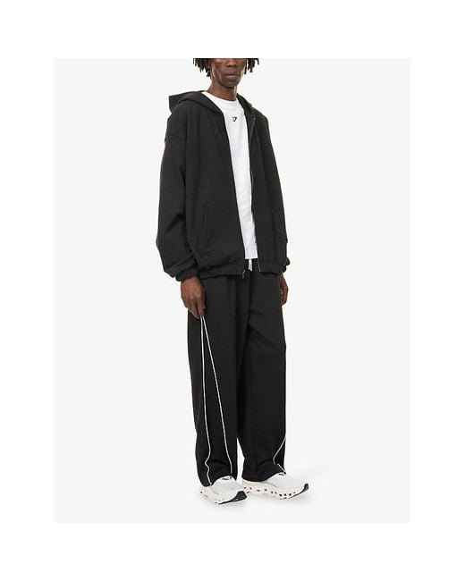 GYMSHARK Blue Collegiate Straight-Leg Cotton-Jersey Trousers for men